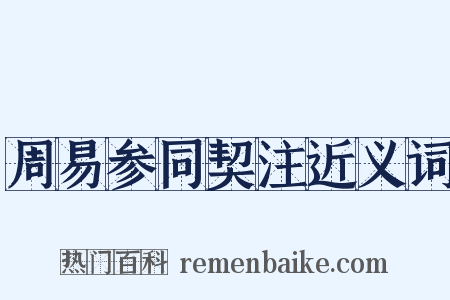 周易参同契注近义词是什么意思的图片